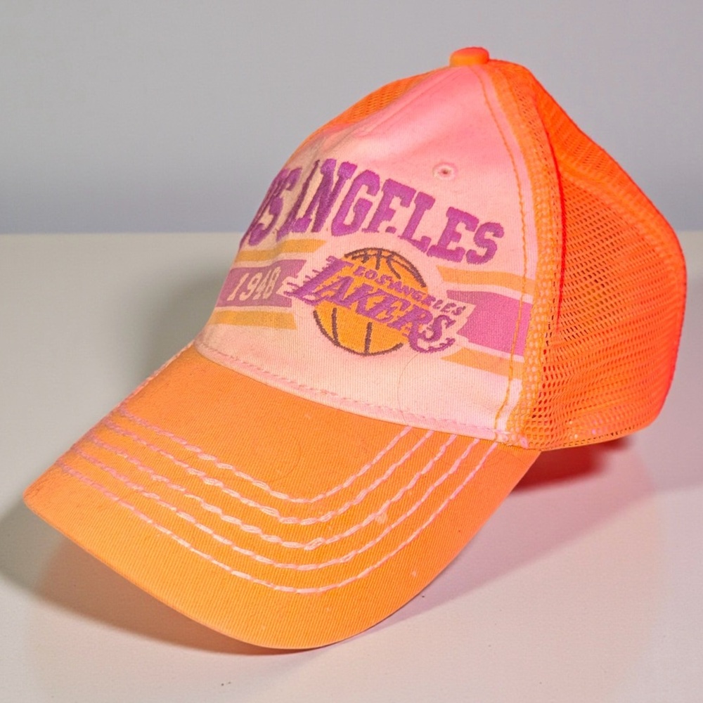 47 Brand Vintage Unisex Los Angeles Lakers Snap Cap Hat Orange Purple